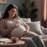 femme ayant des contractions de braxton hicks